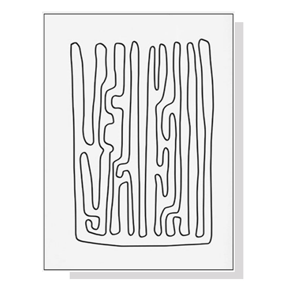 Wall Art 100Cmx150cm Black And White Lines Frame Canvas