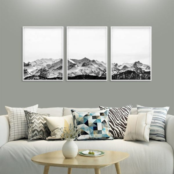 Artime Wall 40Cmx60cm Black White Mountain 3 Sets Frame Canvas Posters & Prints