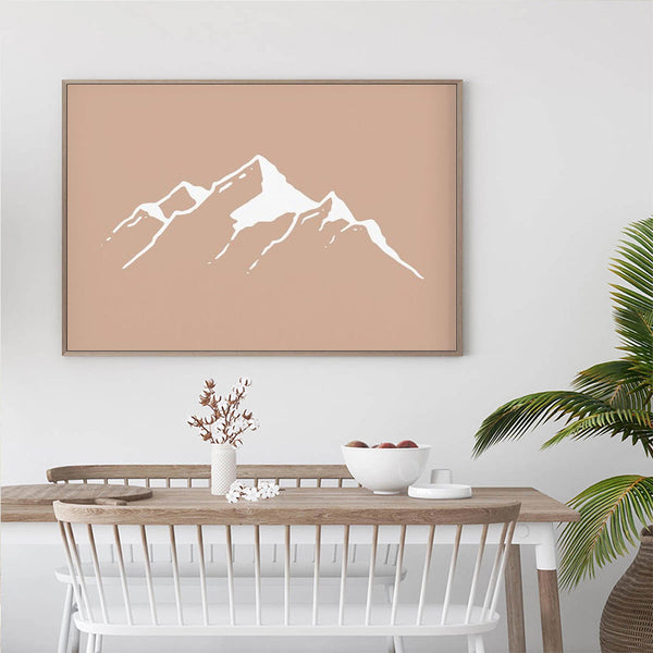 Artime Wall 80Cmx120cm Boho Mountain Wood Frame Canvas Posters & Prints