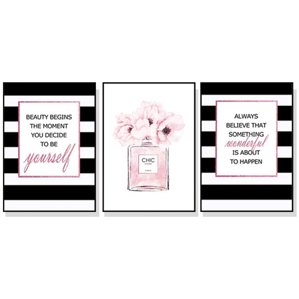 Posters & Prints Artime Wall 40Cmx60cm Fashion Prints 3 Sets Black Frame Canvas