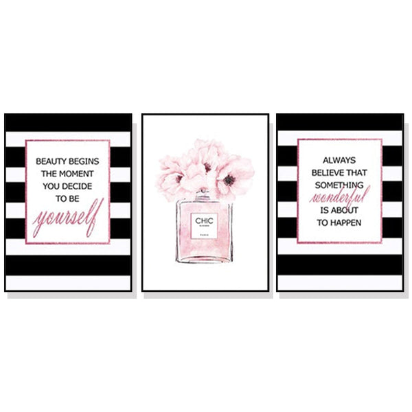 Posters & Prints Artime Wall 60Cmx90cm Fashion Prints 3 Sets Black Frame Canvas