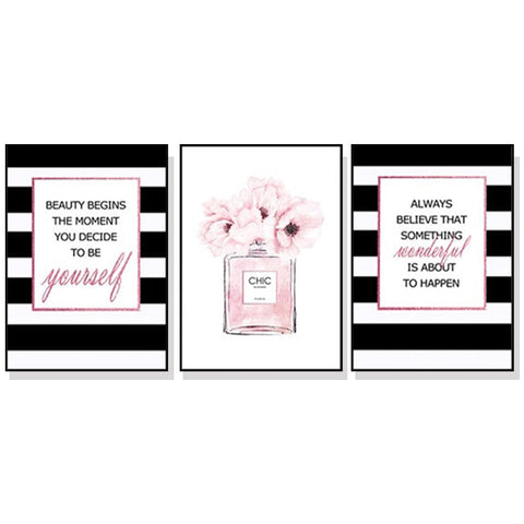 Artime Wall 60Cmx90cm Fashion Prints 3 Sets Black Frame Canvas Posters & Prints