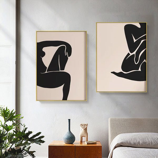 Posters & Prints Artime Wall 40Cmx60cm Female Figure 2 Sets Gold Frame Canvas