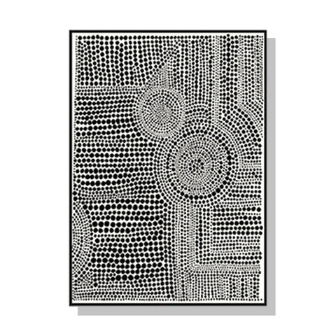 Artime Wall 50Cmx70cm Clustered Dots Black Frame Canvas Posters & Prints