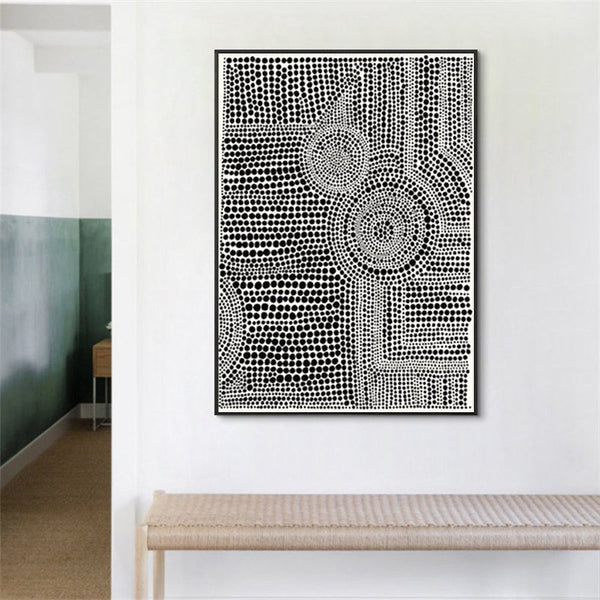 Posters & Prints Artime Wall 40Cmx60cm Clustered Dots Black Frame Canvas