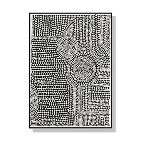 Wall Art 90Cmx135cm Clustered Dots Black Frame Canvas