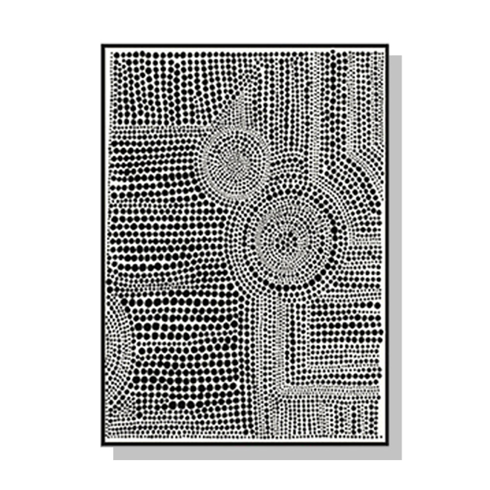 Artime Wall 100Cmx150cm Clustered Dots Black Frame Canvas Posters & Prints