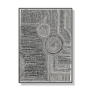 Wall Art 70Cmx100cm Clustered Dots Black Frame Canvas