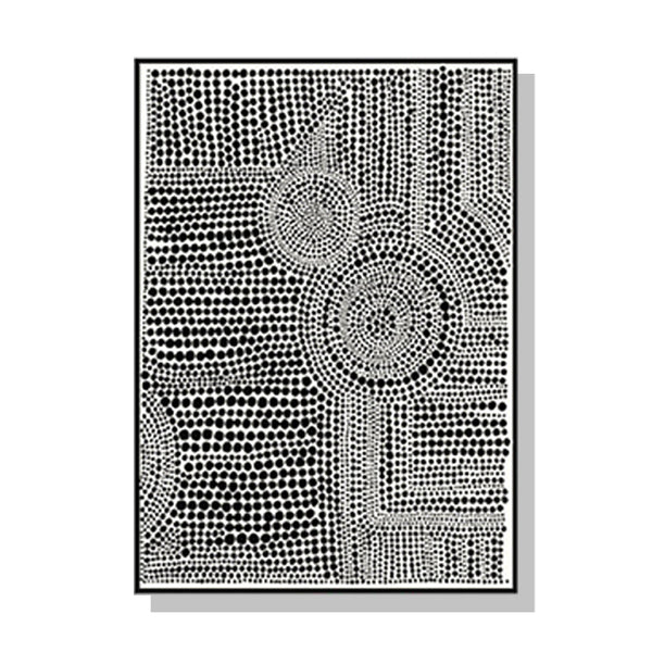 Artime Wall 80Cmx120cm Clustered Dots Black Frame Canvas Posters & Prints