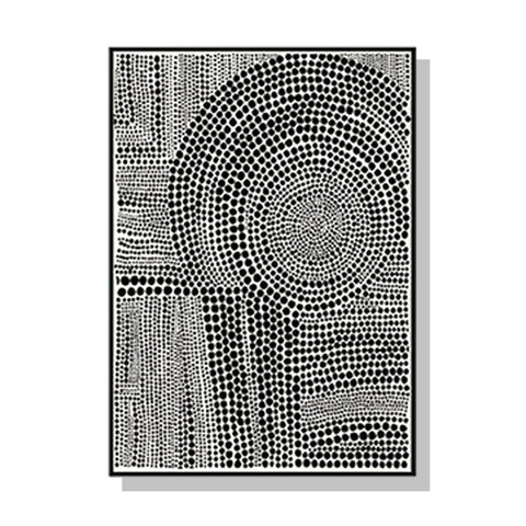Wall Art 50Cmx70cm Clustered Dots B Black Frame Canvas