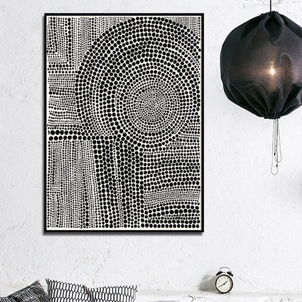 Posters & Prints Artime Wall 40Cmx60cm Clustered Dots B Black Frame Canvas