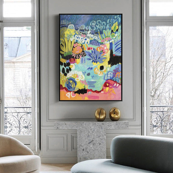 Posters & Prints Artime Wall 80Cmx120cm Summer Smile B Black Frame Canvas