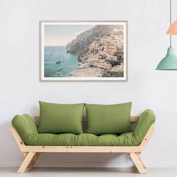 Posters & Prints Artime Wall 100Cmx150cm Italy Amalfi Coast Wood Frame Canvas