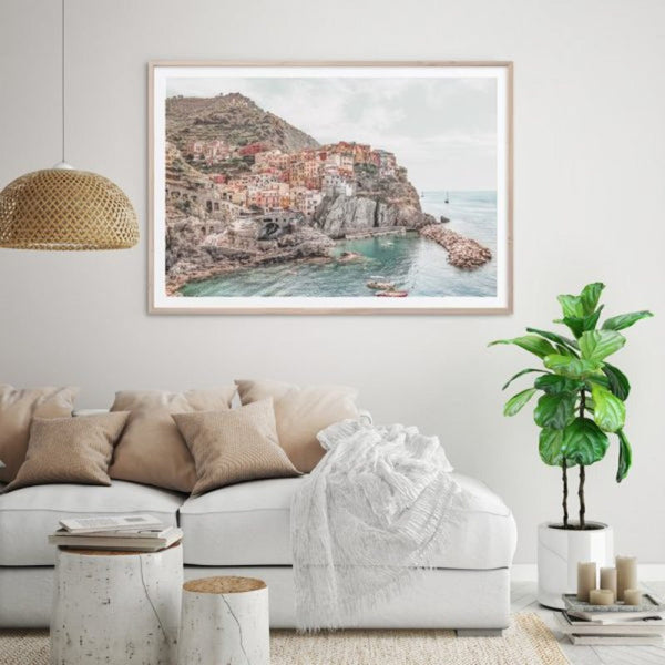 Posters & Prints Artime Wall 100Cmx150cm Italy Cinque Terre Wood Frame Canvas
