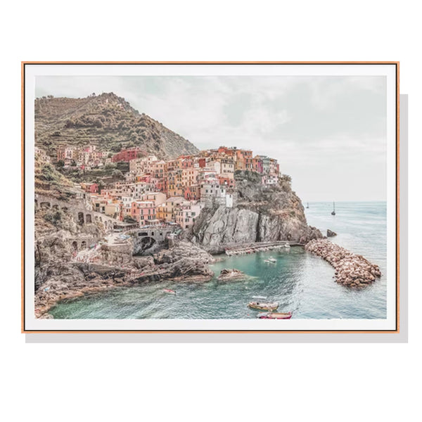 Artime Wall 70Cmx100cm Italy Cinque Terre Wood Frame Canvas Posters & Prints