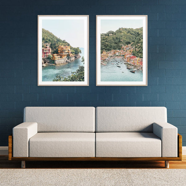 Wall Art 50Cmx70cm Italy Coast 2 Sets Wood Frame Canvas