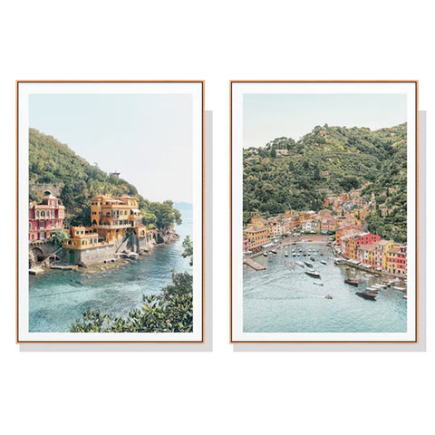 Posters & Prints Artime Wall 100Cmx150cm Italy Coast 2 Sets Wood Frame Canvas