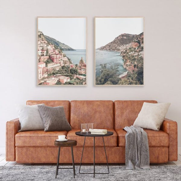 Posters & Prints Artime Wall 100Cmx150cm Italy Positano 2 Sets Wood Frame Canvas