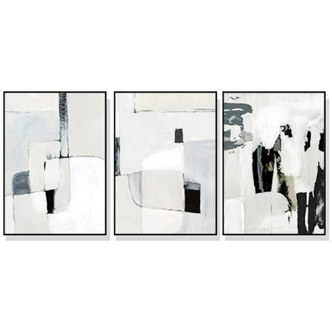 Artime Wall 50Cmx70cm Soft Spoken 3 Sets Black Frame Canvas Posters & Prints