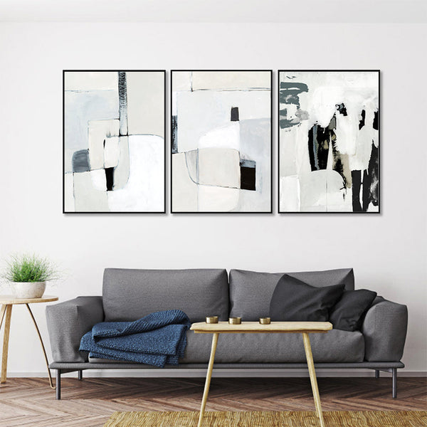 Artime Wall 60Cmx90cm Soft Spoken 3 Sets Black Frame Canvas Posters & Prints