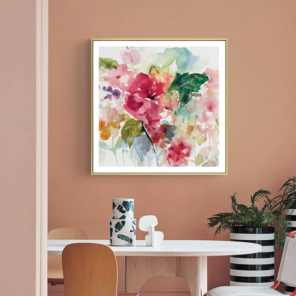 Artime Wall 70Cmx70cm Floral Brunch Gold Frame Canvas Posters & Prints