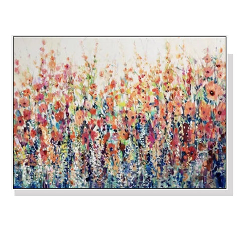 Wall Art 50Cmx70cm Flourish Of Spring White Frame Canvas