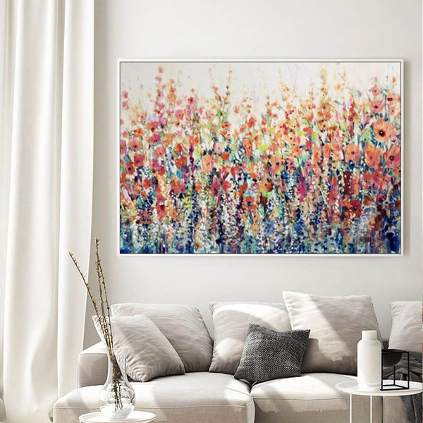 Wall Art 50Cmx70cm Flourish Of Spring White Frame Canvas