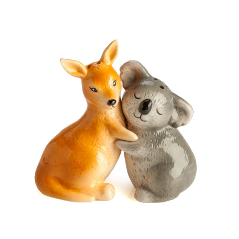 Salt And Pepper Shaker Australian Set Kangaroo Koala Salt & Pepper