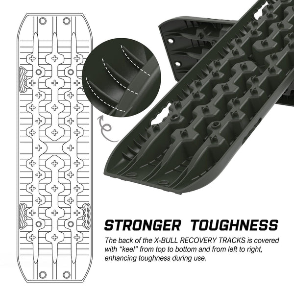 X Bull Kit Boards 4Wd Strap Mounting 4X4 Sand Snow Car Qrange Gen3.0 6Pcs Olive Recovery Tracks