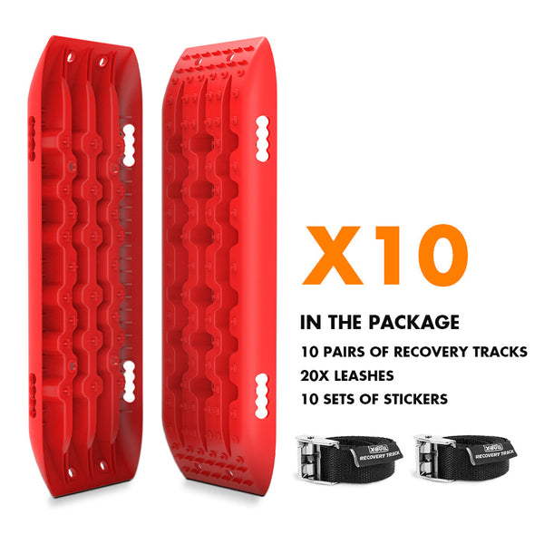 X Bull 10 Pairs Boards 10T / Sand Tracks/ Mud Gen 2.0 Red Recovery Tracks