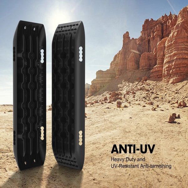 X Bull Kit1 Recovery Track Board Traction Sand Trucks Strap Mounting 4X4 Snow Car Black Recovery Tracks