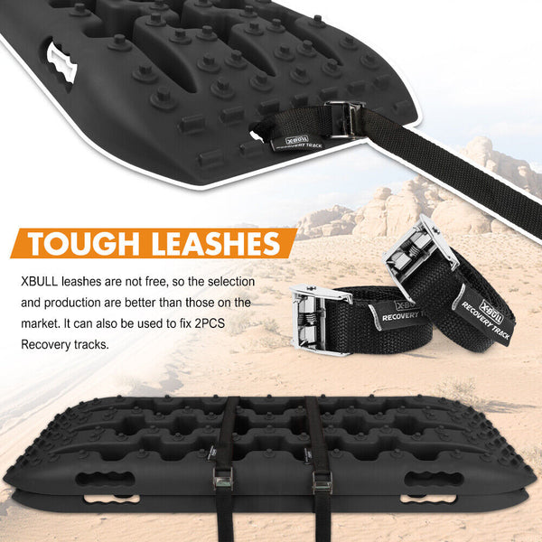 X Bull Kit1 Recovery Track Board Traction Sand Trucks Strap Mounting 4X4 Snow Car Black Recovery Tracks