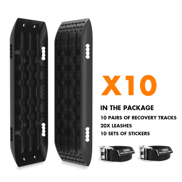 X Bull 10 Pairs Boards 4Wd 4X4 10T Sand / Mud Snow Gen 2.0 Black Recovery Tracks
