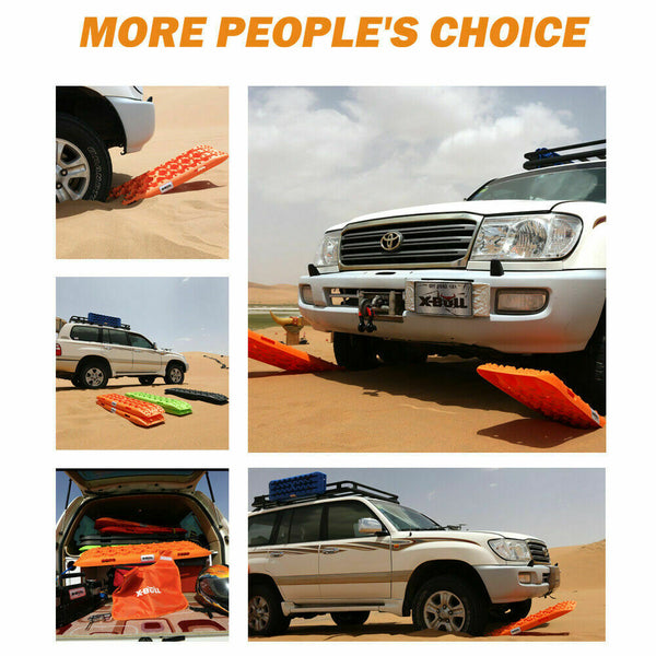 X Bull Kit1 Recovery Track Board Traction Sand Trucks Strap Mounting 4X4 Snow Car Orange Recovery Tracks
