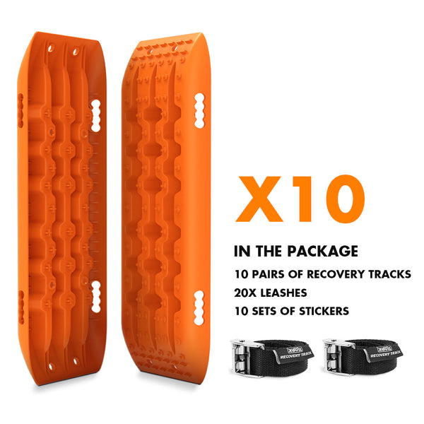 X Bull 10 Pairs Of Boards Traction 10T Sand Tracks/ Mud /Snow Gen 2.0 Orange Recovery Tracks