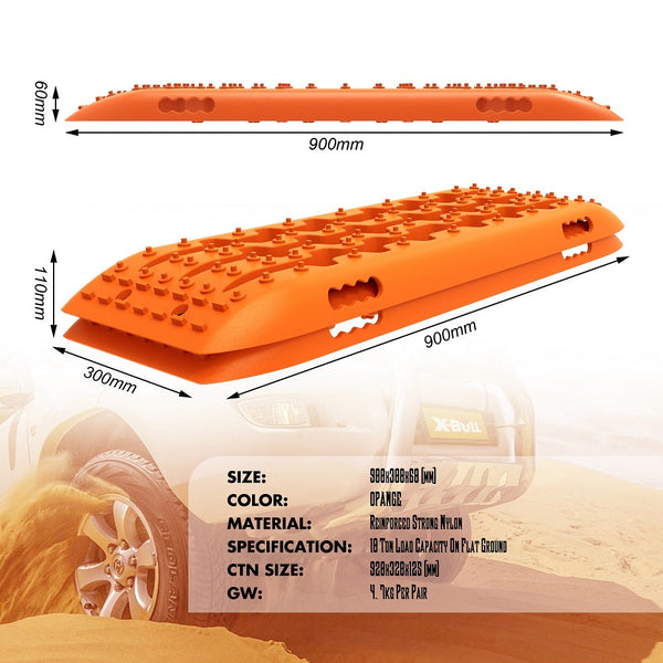 X Bull Gen 2.0 10T Sand Mud Snow Pairs Offroad 4Wd 4X4 2Pc 91Cm Orange Recovery Tracks