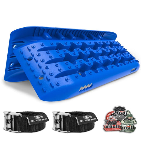 X-Bull Kit1 Recovery Track Board Traction Sand Trucks Strap Mounting 4X4 Snow Car Blue