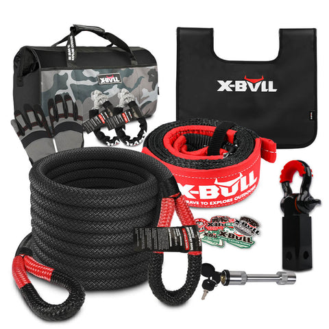 X-Bull Recovery Kit Kinetic Rope With Hitch Receiver 5T