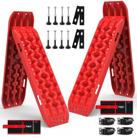 X-Bull Recovery Tracks Boards 10T 2 Pairs Sand Mud Snow With Mounting Bolts Pins Red