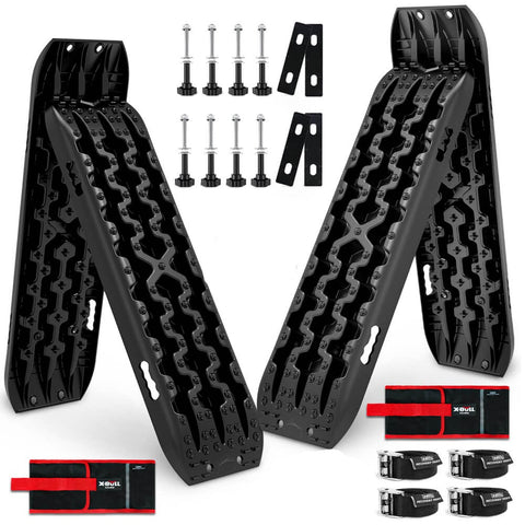 X-Bull Recovery Tracks Boards 10T 2 Pairs Sand Mud Snow With Mounting Bolts Pins Black