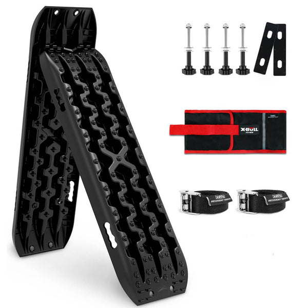 X Bull 2Pcs Boards Snow Mud 4Wd With 4Pc Mounting Bolts Black Recovery Tracks