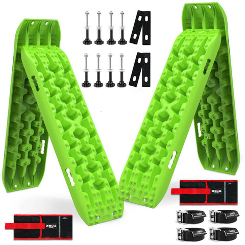X-Bull Recovery Tracks Boards 10T 2 Pairs Sand Mud Snow With Mounting Bolts Pins Green