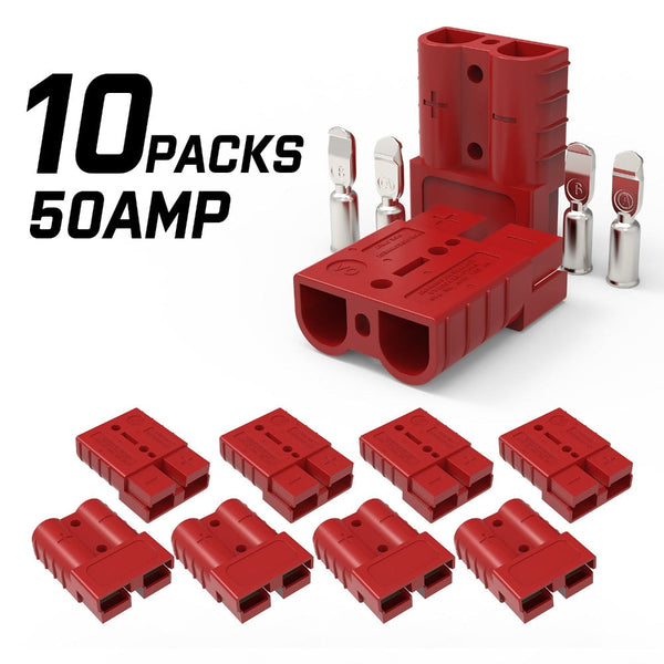 X Bull 10 50A Anderson Style Plug Copper Connectors Terminals Pack Trailer Solar Wire & Cable Connectors