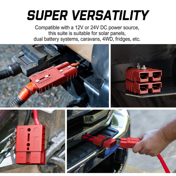 X Bull 10 50A Anderson Style Plug Copper Connectors Terminals Pack Trailer Solar Wire & Cable Connectors