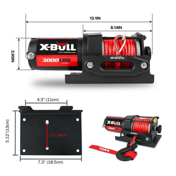 X Bull 12V Electric Winch Boat 3000Lbs Synthetic Rope Wireless Remote Atv 4Wd Units Binoculars & Monoculars