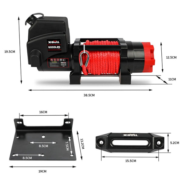 X Bull Electric Winch 6000Lbs 12V Boat Synthetic Rope Wireless Remote 4Wd Atv Utv Tow Bars & Winches