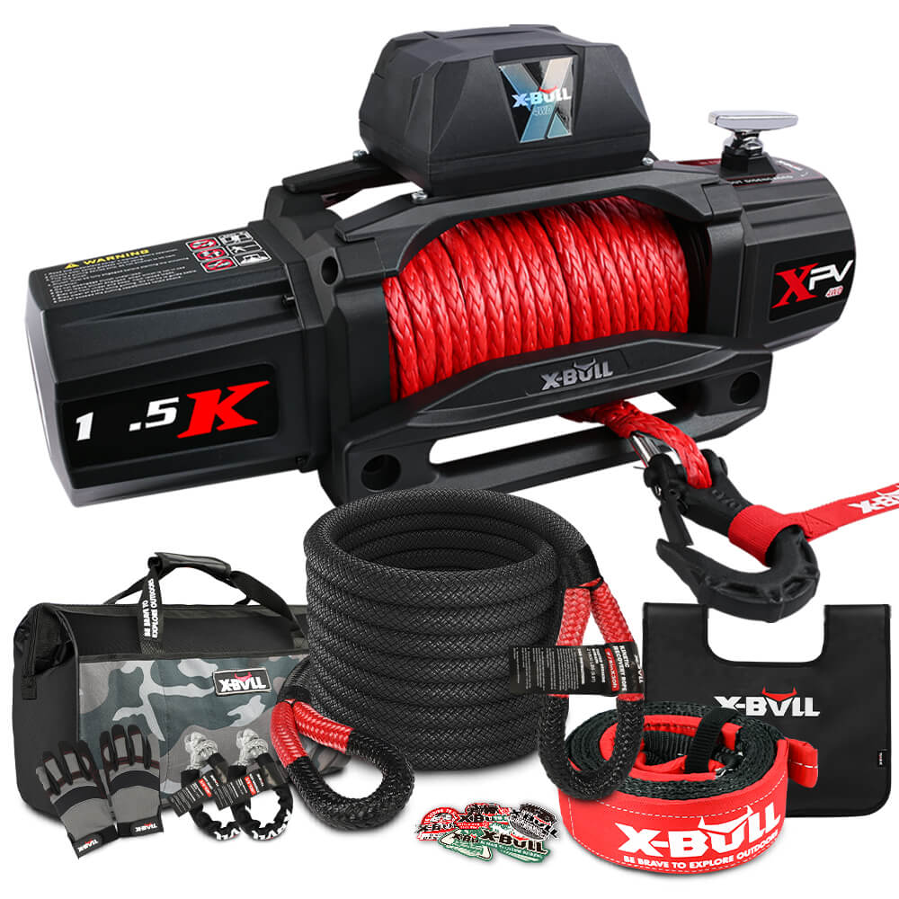 X Bull 4Wd Recovery Kit Kinetic Rope With 14500Lbs Electric Winch 12V 4X4 Offroad Tow Bars & Winches