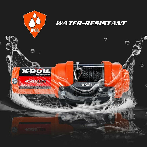 X Bull Electric Winch 12V Synthetic Rope 4500Lbs Wireless Remote Atv Utv 2041Kg Tow Bars & Winches