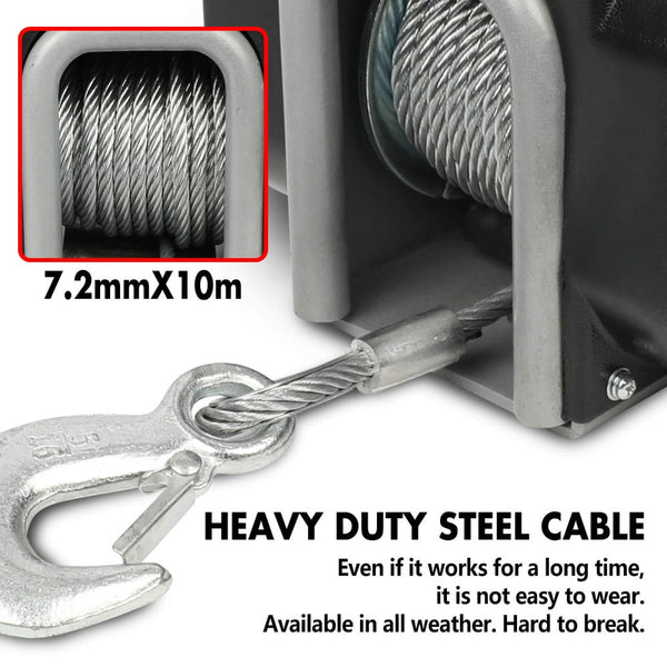 X Bull Electric Boat Winch 12V 6500Lbs Portable Detachable Steel Cable Marine Ship 3000Kg 4Wd Tow Bars & Winches