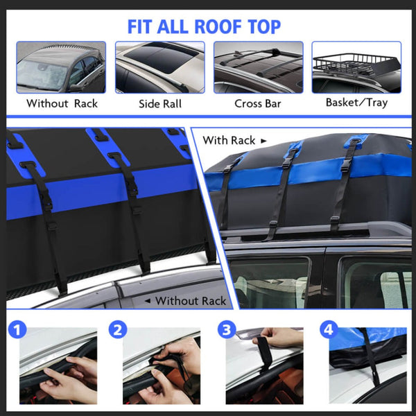 X Bull Car Roof Cargo Bag Rooftop Carrier 100% Waterproof Top Luggage For All Vehicles Roof Racks
